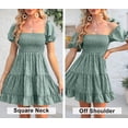 thumbnail image 6 of Summer Floral Print Women Square Neckline Ruffle Mini Dress, 6 of 6