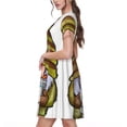 thumbnail image 2 of Rateoe Fishing Gnome Fisherman Pattern Women’s Short Sleeve Dress – Casual Elegant Summer A-Line Dress for Everyday Wear, 2 of 6