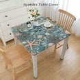 thumbnail image 2 of nygtbtfer Round Tablecloth Fitted Table Cover,Elastic Tablecloths Outdoor Indoor Stretch Cloth Tablecover for Dinner,Party,Shower, Blue, 2 of 7