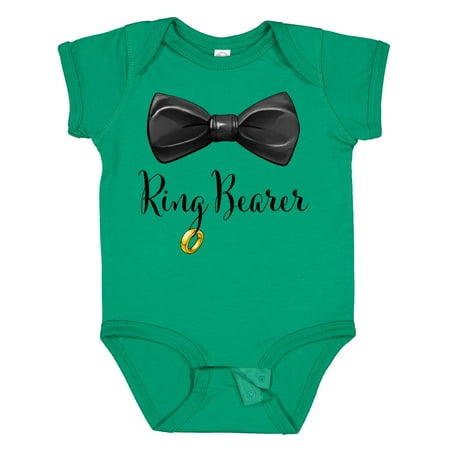 

Inktastic Ring Bearer- Black Bow Tie Gift Baby Boy Bodysuit