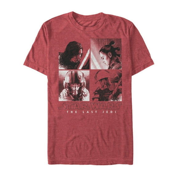 Men's Star Wars The Last Jedi Character Square  Graphic Tee Red Heather X Large