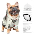 thumbnail image 3 of Goofa Christmas Pug Dog Pattern Small Dog Sweater Hoodies Pet Grey Hooded Soft Fleece Sweatshirts with Pocket Fall Winter Puppy Cat Sweaters Warm Clothes-, 3 of 8