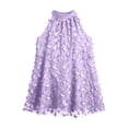 thumbnail image 7 of Uscallm Women's Halter Sleeveless High Low Embroidery Boho Mini Beach Dresses Summer Vacation Sundress Flowy Casual, Purple S, 7 of 7