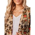 thumbnail image 3 of FASHIONWT Women Kaftan Kimono Button Down Cover-up Christmas Print Cardigan, 3 of 4