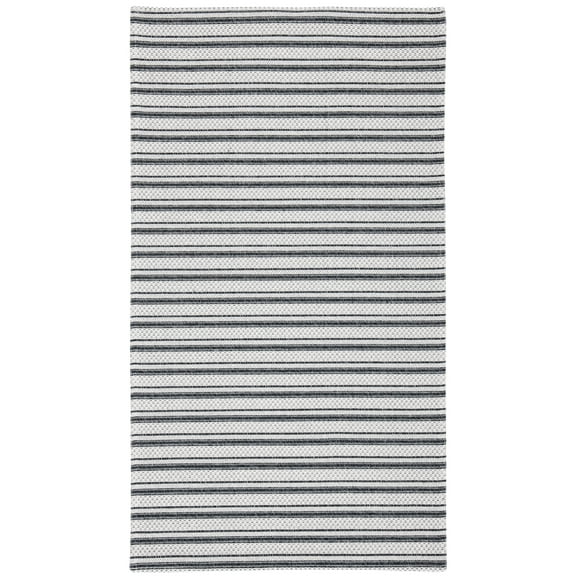 SAFAVIEH Martha Stewart Barrfind Striped Cotton Area Rug, Charcoal/Grey, 3' x 5'