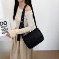 thumbnail image 3 of Bolso de hombro de gran capacidad con hilo bordado, tendencia literaria, para mujer, novedad de 2025, informal, sencillo, bandolera, pequeño, cuadrado, 3 of 5