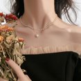 thumbnail image 3 of Riguas Faux Pearl Necklace Vintage Double-Layer Elegant Minimalistic Sweet Sturdy Alloy Clavicle Chain for Women, 3 of 7