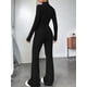 thumbnail image 5 of Conjunto de Pijama de Larga para Mujer, Conjunto de Pijama Informal de 2 Piezas, Ropa de Dormir de Otoño Negro XS, 5 of 8