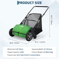 thumbnail image 2 of 21" Push Lawn Sweeper,Green Heavy Duty Leaf Collector with 3.5 Cu. ft. Bag, Walk Behind Grass Sweeper, Dual Spinning Brushes, Adjustable Height for Leaves, Pine Needles & Yard Debris, 2 of 7