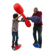 HearthSong - Indoor/Outdoor Balance Jousting Set for Active Kids' Play, Includes Two Inflatable Boppers and Two Balance Boards