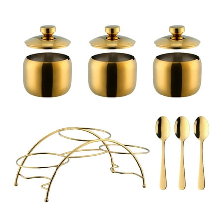 

Container Set and Spoon Holder Sugar Bowl Condiment Pot Convenient Modern for Kitchen Cooking Supplies Home Housewarming