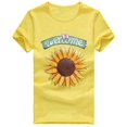 thumbnail image 2 of Pntutb Mujer Daisy Impresión Manga Corta Cuello Redondo Moda Casual Camiseta tops Pntutb Pntutb-7108, 2 of 3