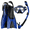Navy Blue - L/XL, variant on AEGEND Snorkel Set for Adults, 4-in-1 Snorkeling Gear with Panoramic Anti-Fog Mask, Dry Top Snorkel, Adjustable Swim Fins & Travel Bag for Diving Swimming, Black