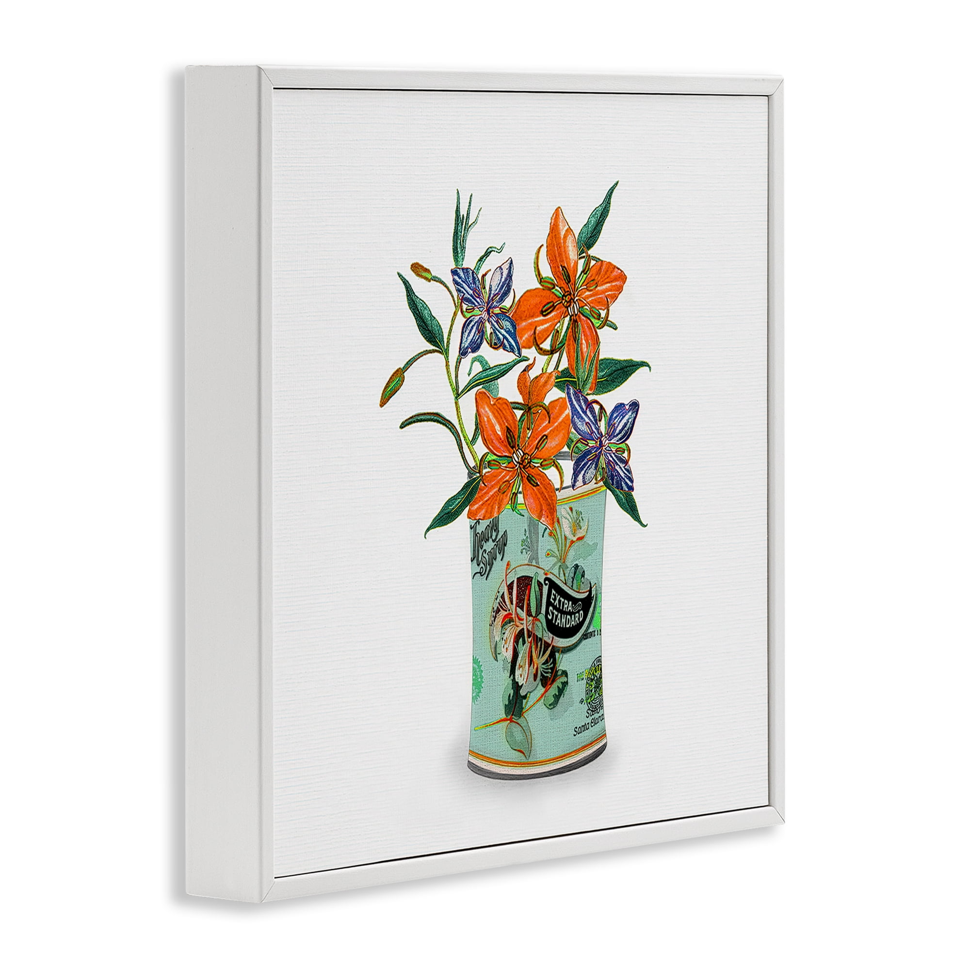 Stupell Industries Lilies in Retro Tin White Framed Giclee Art, design by Val Rhodes