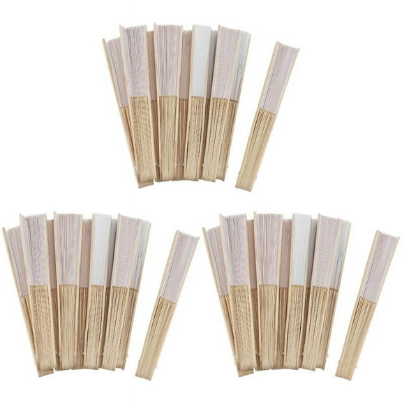 30 Pcs/Lot 21cm White Color Fabric Hand Fan, Silk Hand Fan Wedding Promotion Favor