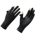 thumbnail image 1 of Guantes de protección solar para mujer, de verano, para exteriores, protección solar, finos, transpirables, antideslizantes, de hilo crudo, con fugas en los dedos, guantes deportivos para montar, 1 of 3