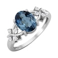 thumbnail image 2 of Mooneye 925 Sterling Silver 8X6mm Oval Shape London Blue Topaz Women Valentines Day Gift Ring, 2 of 4