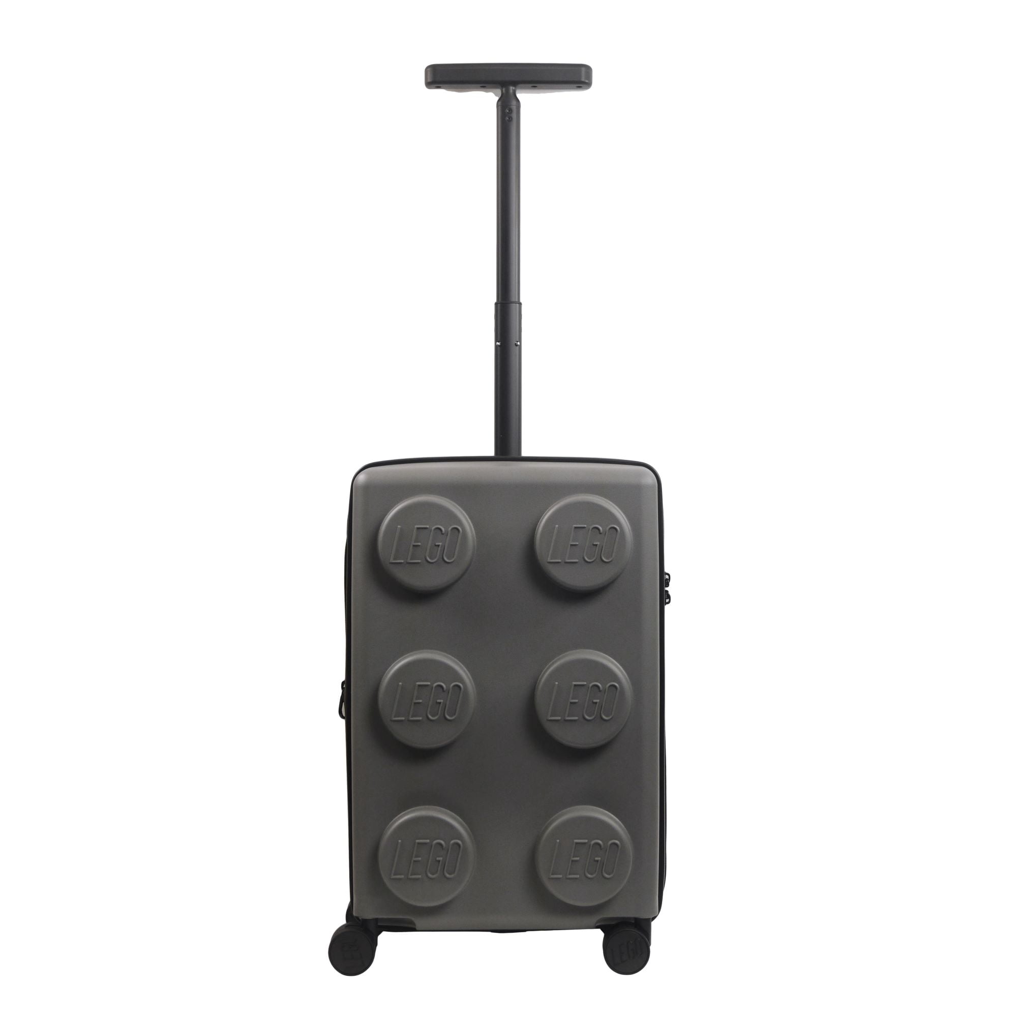 LEGO 22 Inch Carry On Rolling Luggage, Signature Brick Hardshell Suitcase with Spinner Wheels, Grey