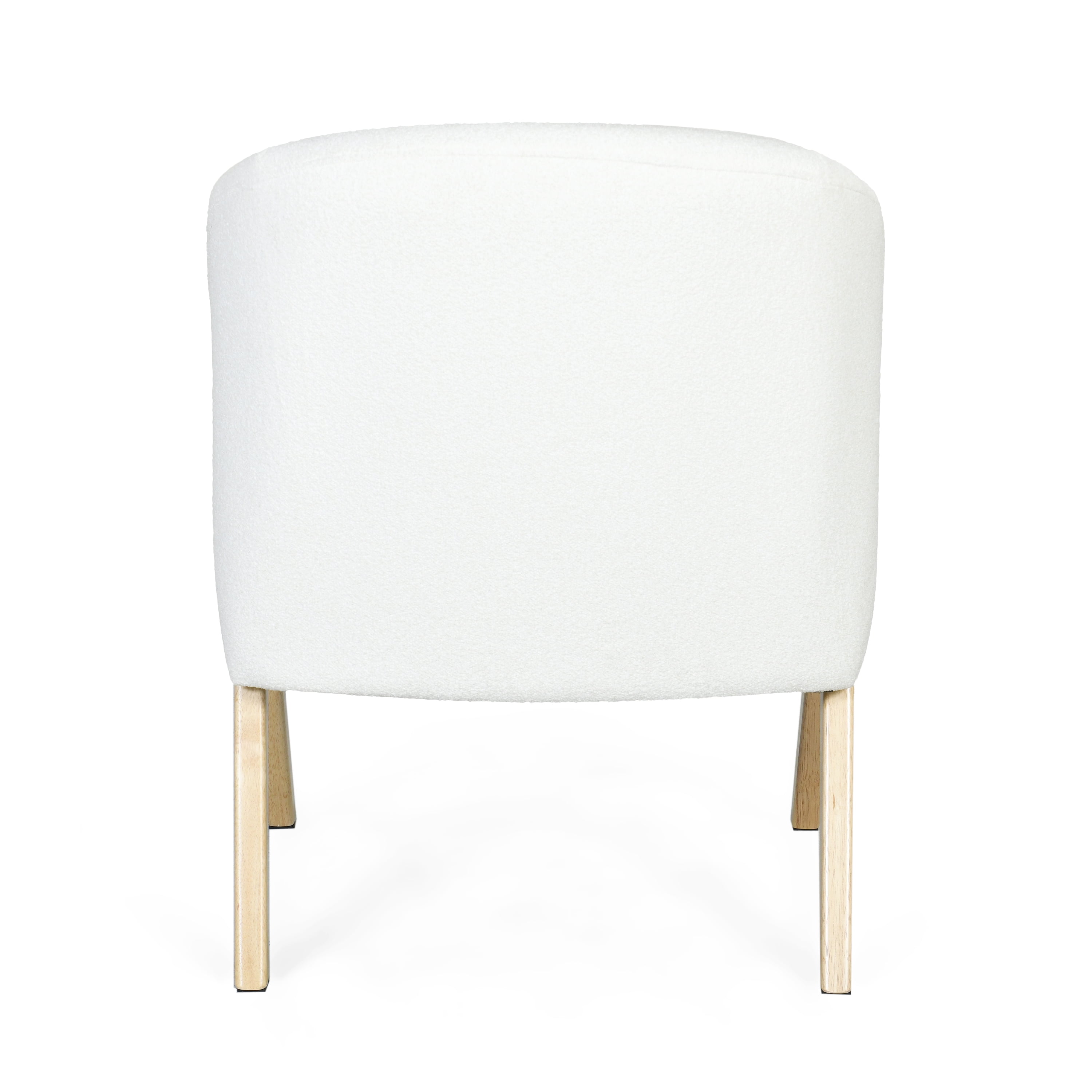 MAYEERTY Modern Accent Chair with White Upholstery and Solid Wood Frame – Minimalist Lounge Chair for Living Room, Bedroom & Office