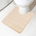 thumbnail image 2 of Tripumer U-Shape Memory Foam Toilet Rug Contour Bathroom Rug 20 x 24 inch Absorbent Mat Floor Carpet Bathroom Rugs Mat for Toilet Base Camel, 2 of 7
