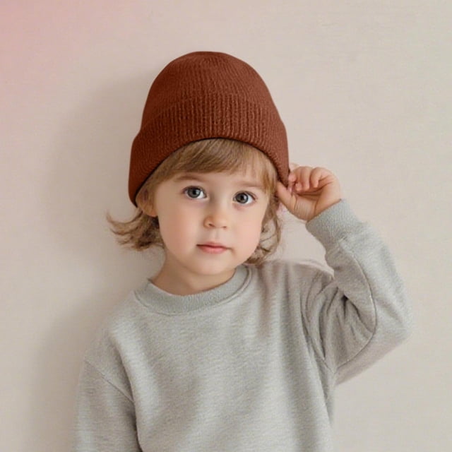 YUNAFFT Bonnet Tricoté Uni pour Enfants, Chaud, Décontracté, Style Classique Simple