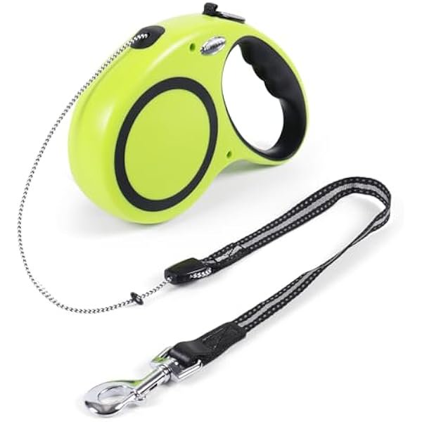 wonima02 30FT Retractable Dog Leash 30 FT,360° Tangle-Free Dog Walking Leash forMedium and Large Dogs up to 77 lbs one-Hand Brake, one-Button Pause, Lock(Green)