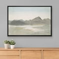 thumbnail image 2 of PixonSign Framed Canvas Print Wall Art Pastel Mountain Range Valley River Nature Wilderness Illustrations Modern Art Decorative Minimal Rustic for Living Room, Bedroom, Office - 24"x36" Black, 2 of 5