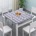 thumbnail image 3 of Washable Bohemian Floral Square Table Cover with Elastic Edge for Patio Dining and Kitchen Table Decor, 3 of 6