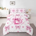 thumbnail image 3 of Homewish Kawaii Princess Letter B Bedding Comforter Set, Girly Pink Buffalo Bow-tie Twin Comforter Sets, Teens Kids Girls Reversible Bedding Set, Super Cozy Room Decor, 2 Pieces, 3 of 8