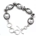 thumbnail image 2 of White Topaz Gemstone 925 Sterling Silver Handmade Jewelry Bracelet Size-7-8", 2 of 2