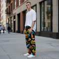 thumbnail image 6 of Men's pajama pants featuring a fun fast food graphic， soft home pajama pants， casual and comfortable loose fit pajama pants， elastic waistband， the ideal gift for birthdays and holidays., 6 of 10