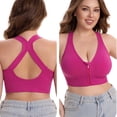 thumbnail image 5 of Mifsaly Plus Size Front Closure Bra for Women Wireless Sports Bralette with Zipper Wide Straps Full Coverage Support Comfort Bras Workout Underwear, 5 of 6