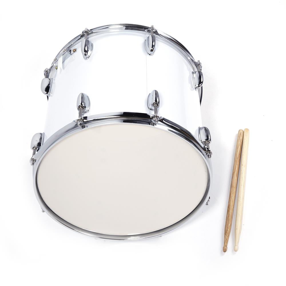 Marching Snare Drums,14 x10 inches Marching Drum Drumsticks Key Strap White,Student Marching Snare Drum Kids Percussion Kit White with Drumsticks Strap 