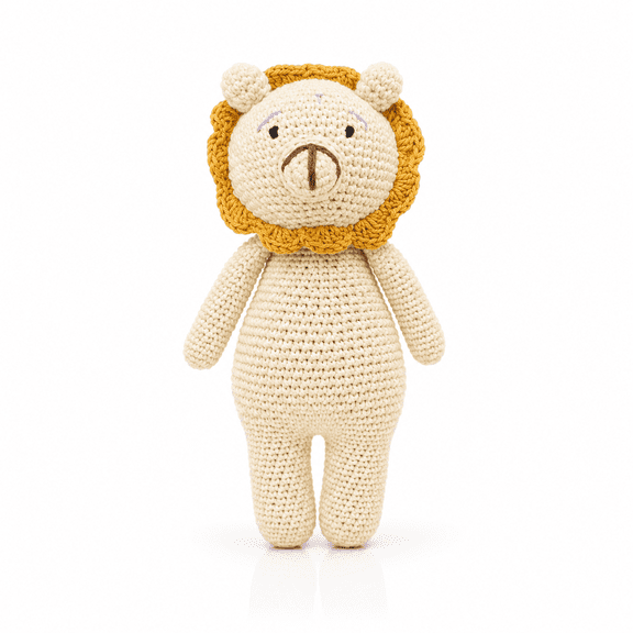 Handmade Crochet Lion Plush Toy, Knitted Lion Character Doll, Decorative Animal Figure for Nursery Décor, Gift Collection and Display