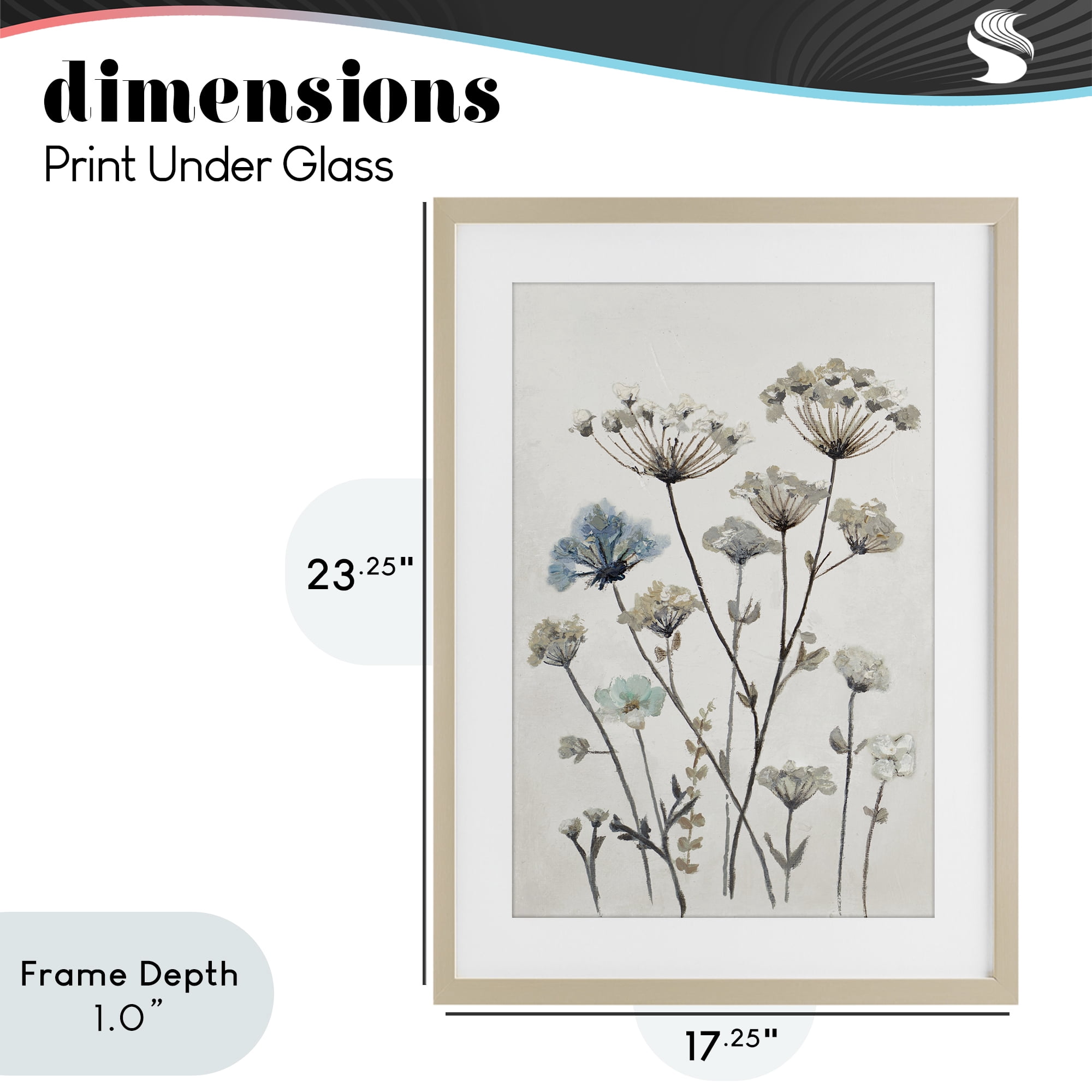 Stupell Industries Neutral Jardin Azul Birch Framed Print Under Glass, design by Patricia Pinto