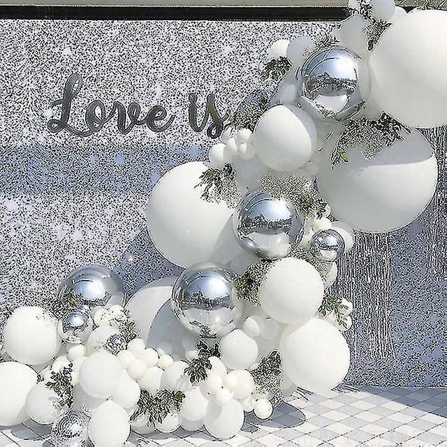 129 piezas Juego de globos con arco de guirnalda para bodas Globos de cumpleaños Decoraciones para baby shower