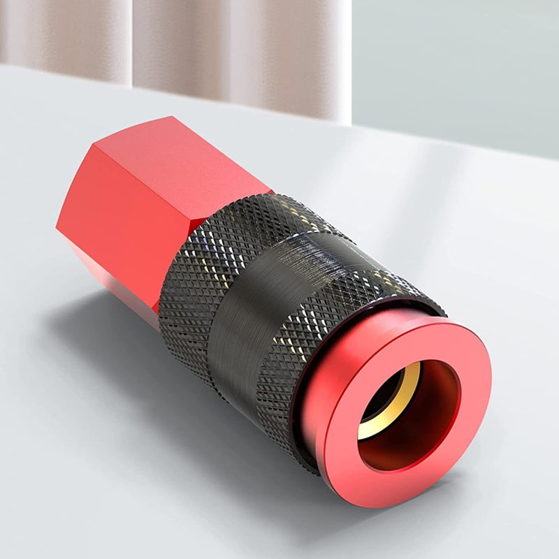 1/4in X 25ft Air Hose with Bend Restrictors Compressor Hose with 1/4in Industrial Universal Quick Coupler & -Plug Kit