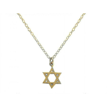 Necklace Star Of David Star Of David Gold Plated Silver 13mm - MXBC
