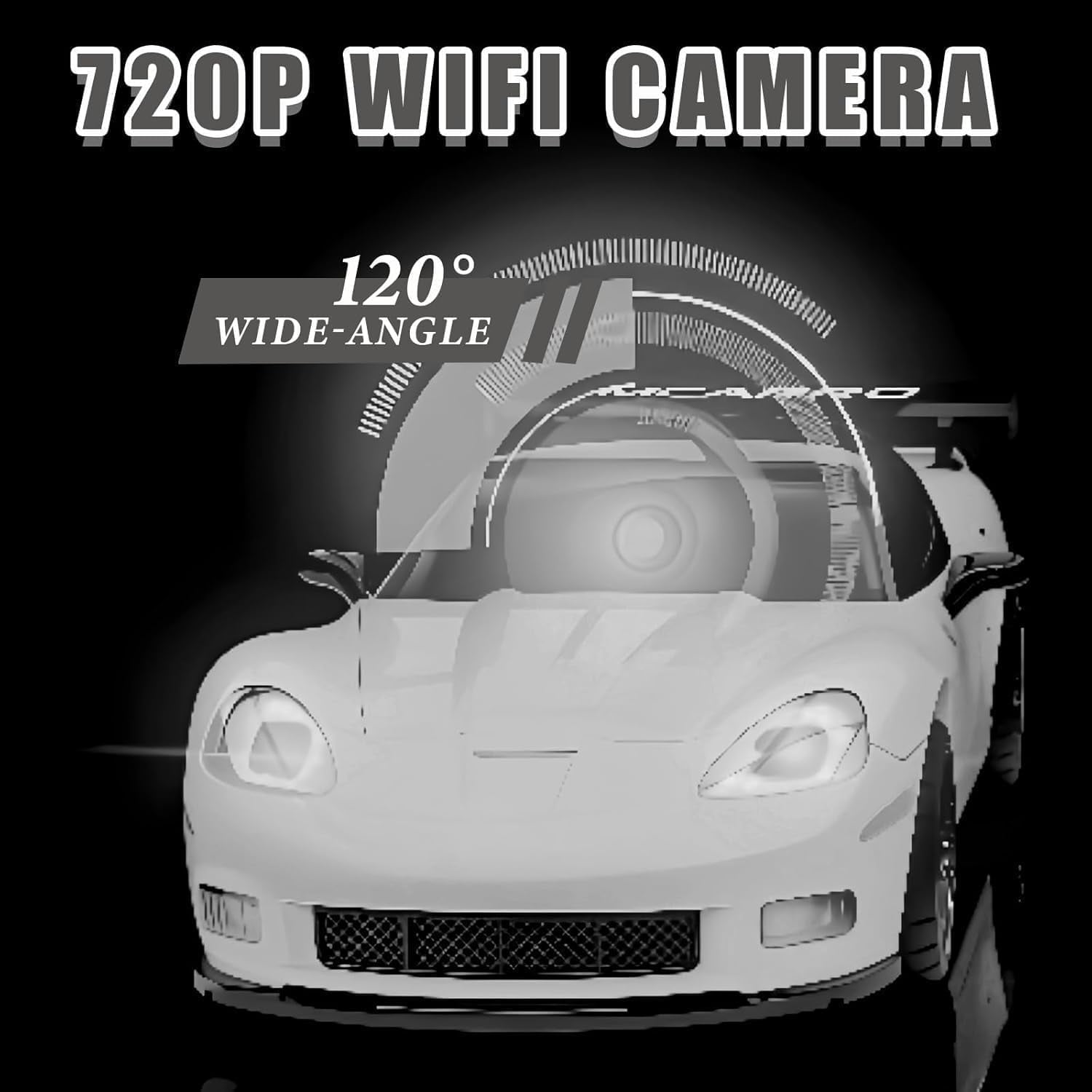 MC011 1/43 Scale RC Drift Car with Live Camera, 2.4G Smartphone Controlled FPV RC Racing Car with LED Lights, Immersive Wireless FPV Toy for Teens & Adults