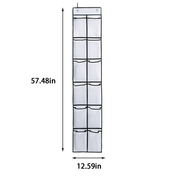 Rkxzt Storage Bag Over The Door Shoe Rack with 12 Large Mesh Pockets Hanging Organizer Closet Storage 57.48x12.59in Household Cleaning Supplies|Non-Woven