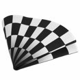 thumbnail image 1 of Tapis Rond Noir Blanc à Carreaux Antidérapant Confort Ultime, 1 of 6