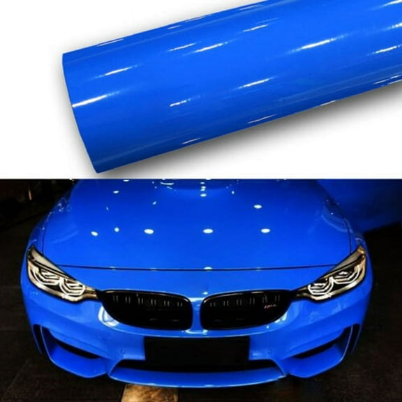 30*150cm Super Glossy Blue Vinyl Film Bubble Free Car Wrap Sticker Decal