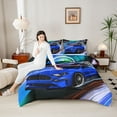 thumbnail image 4 of Castle Fairy Kids Children Speed Race Car Twin Comforter Sets,Sport Bedding Set, 4 of 8