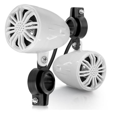 Pyle PLMR22WT 2.25’' 10 Watt Max Marine Waterproof Rated Full Range Off-Road Speakers (White, Pair)