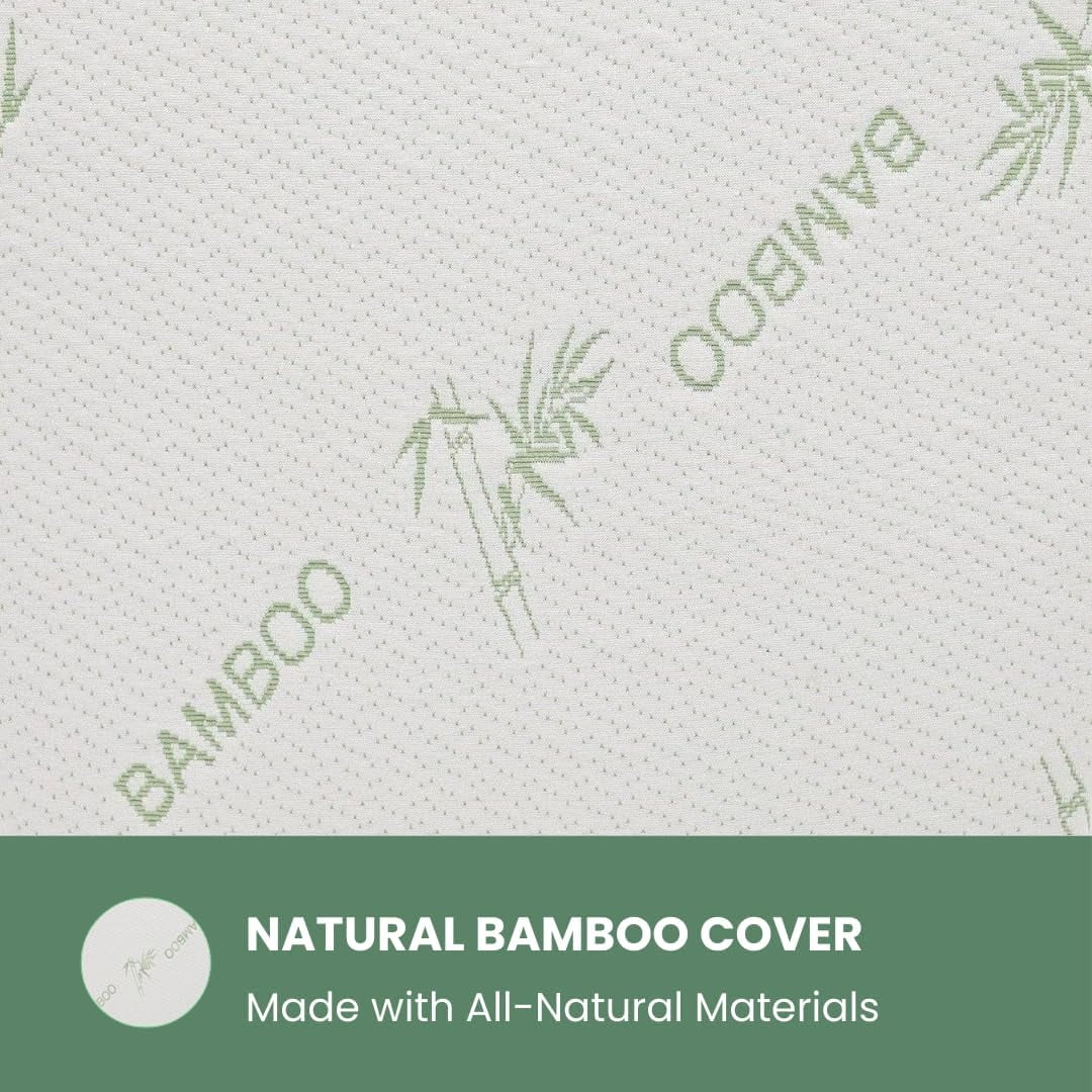 ORGANIC TEXTILES Organic Shredded Latex Bed Pillow with Bamboo Cover - For Sleeping, Head Support, Side Back Stomach Sleeper, Soft and Breathable - (King Size)