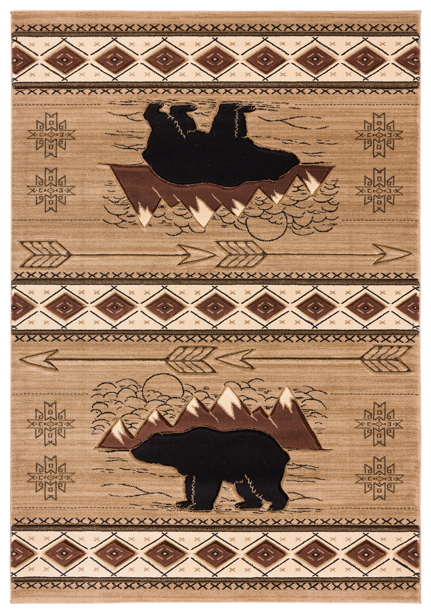 United Weavers of America Lodge Animal Print Loomed Area Rug, 5.25' x 7.5'
