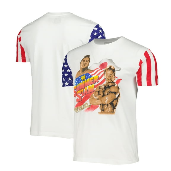 Men's White SummerSlam Stars & Stripes T-Shirt