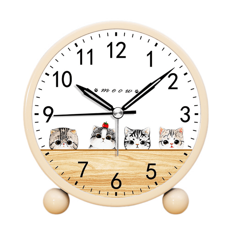 TIMPCV Analog Alarm Clock 4 Inch, Battery Powered NonTick Silent Small