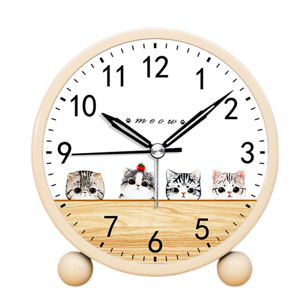 TIMPCV Analog Alarm Clock 4 Inch, Battery Powered NonTick Silent Small