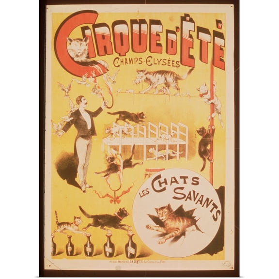 Great BIG Canvas | Rolled School French Poster Print entitled Poster advertising the Cirque d'Ete in the Champs Elysees, late 19th century